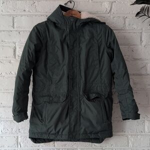 Lands' End Forest Green Jacket with Soft White Lining